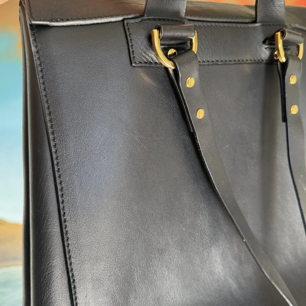 Great Condition Black Leather Sophie Hulme Bag/ Backpack (convertible) - Picture 10 of 16